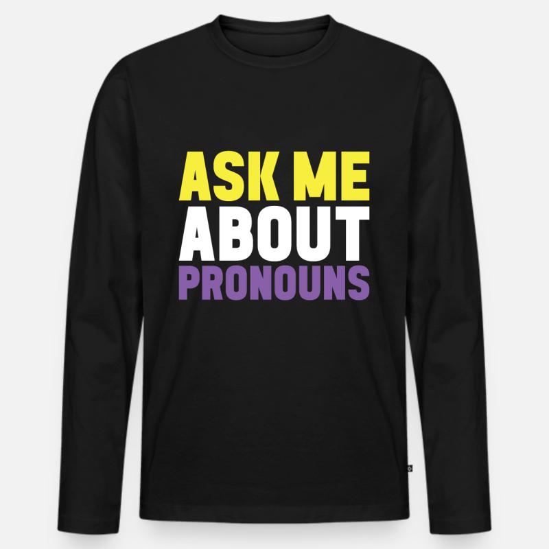 Non Binary Pride Genderqueer - Männer Premium Bio Langarmshirt - Schwarz
