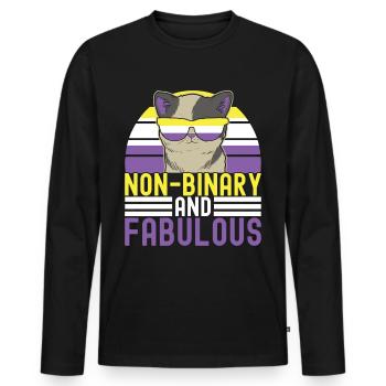 Non Binary Pride Genderqueer - Männer Premium Bio Langarmshirt - Schwarz - Vorne - Nico (187cm)