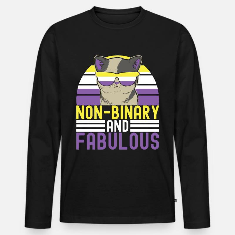Non Binary Pride Genderqueer - Männer Premium Bio Langarmshirt - Schwarz