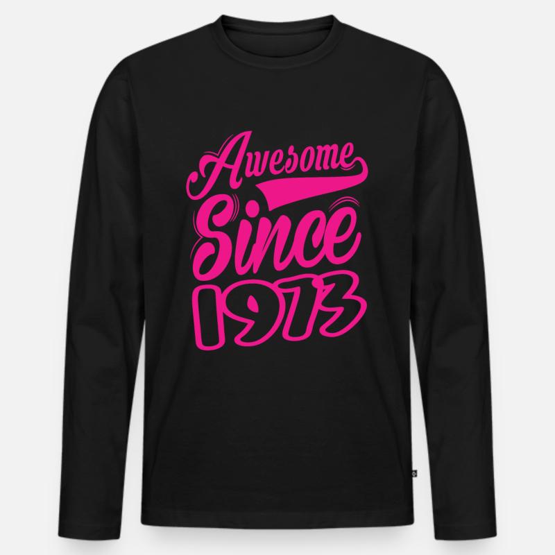 Awesome Since 1973 - Männer Premium Bio Langarmshirt - Schwarz