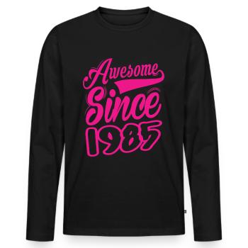 Awesome Since 1985 - Männer Premium Bio Langarmshirt - Schwarz - Vorne - Nico (187cm)