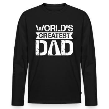 Le meilleur père de Word - T-shirt manches longues Premium bio Homme - noir - Devant - Nico (187cm)