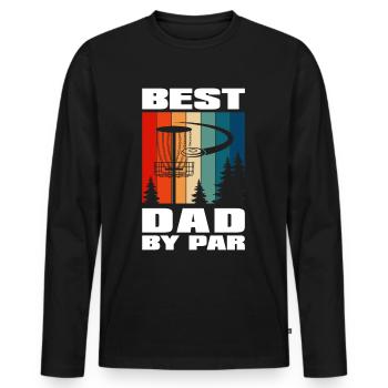 Best Dad By Par - Men's Premium Organic Long Sleeve Shirt - black - Front - Nico (187cm)