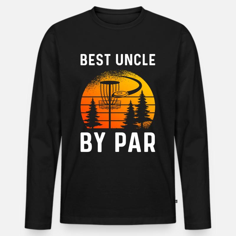 Uncle By Par - Männer Premium Bio Langarmshirt - Schwarz