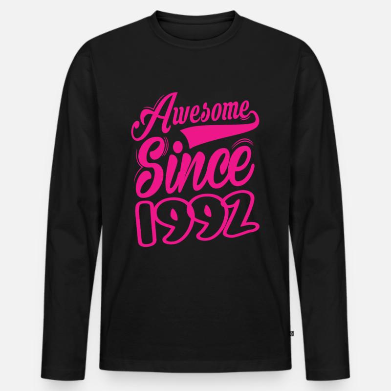 Awesome Since 1992 - Männer Premium Bio Langarmshirt - Schwarz