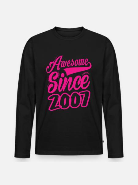 Awesome Since 2007 - Men's Premium Organic Long Sleeve Shirt - black