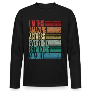 Acteur, Actrice, Cadeau, Acteur, Rétro - T-shirt manches longues Premium bio Homme - noir - Devant - Nico (187cm)