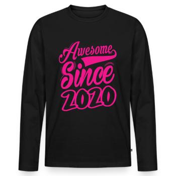 Awesome Since 2020 - Männer Premium Bio Langarmshirt - Schwarz - Vorne - Nico (187cm)