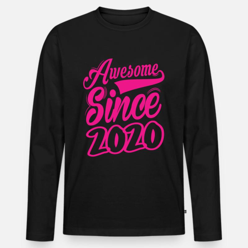 Awesome Since 2020 - Männer Premium Bio Langarmshirt - Schwarz