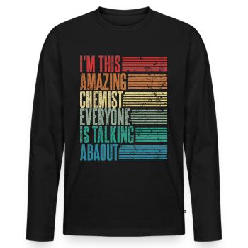 Vintage Chemist Chemist Gift Retro - Men's Premium Organic Long Sleeve Shirt - black - Front - Nico (187cm)