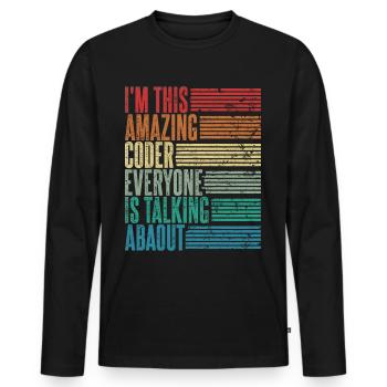 Vintage Coder Programmierer Geschenk Retro - Männer Premium Bio Langarmshirt - Schwarz - Vorne - Nico (187cm)