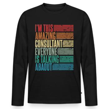 Vintage Consultant Consultant Gift Retro - Men's Premium Organic Long Sleeve Shirt - black - Front - Nico (187cm)