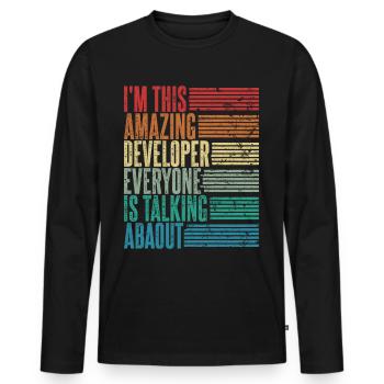 Vintage Entwickler Entwicklerin Geschenk Retro - Männer Premium Bio Langarmshirt - Schwarz - Vorne - Nico (187cm)