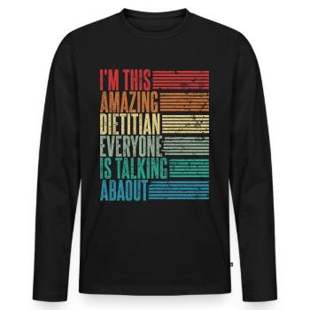 Vintage Diététicien Diététicien Cadeau Rétro - T-shirt manches longues Premium bio Homme - noir - Devant - Nico (187cm)