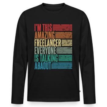 Vintage Freelancer Freelancer Gift Retro - Men's Premium Organic Long Sleeve Shirt - black - Front - Nico (187cm)