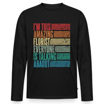 Vintage Florist Florist Gift Retro - Men's Premium Organic Long Sleeve Shirt - black - Front - Nico (187cm)