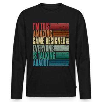 Vintage Developer Game Developer Gift Retro - Men's Premium Organic Long Sleeve Shirt - black - Front - Nico (187cm)