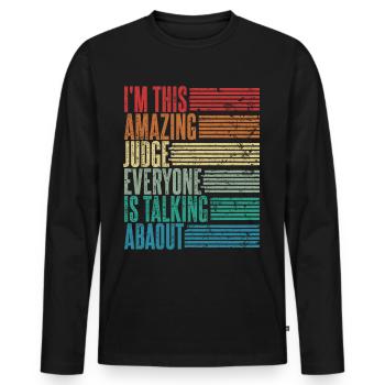 Vintage Richter Richterin Geschenk Retro - Männer Premium Bio Langarmshirt - Schwarz - Vorne - Nico (187cm)