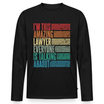 Vintage Rechtsanwalt Rechtsanwältin Geschenk Retro - Männer Premium Bio Langarmshirt - Schwarz - Vorne - Nico (187cm)