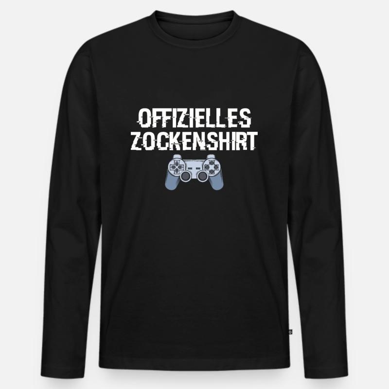 Zocken - Männer Premium Bio Langarmshirt - Schwarz