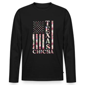 Texas - T-shirt manches longues Premium bio Homme - noir - Devant - Nico (187cm)