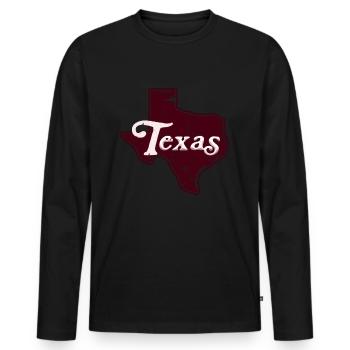 Texas Cadeau Huston Austin Dallas El Paso Rodeo - T-shirt manches longues Premium bio Homme - noir - Devant - Nico (187cm)
