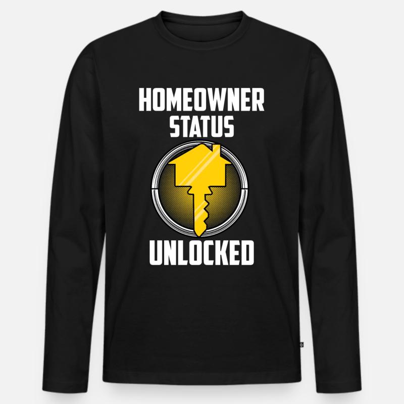 Homeowner Status Unlocked - Männer Premium Bio Langarmshirt - Schwarz