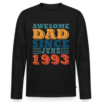 Juni 1993 Juni Geburtstagsgeschenk Juni 1993 - Männer Premium Bio Langarmshirt - Schwarz - Vorne - Nico (187cm)