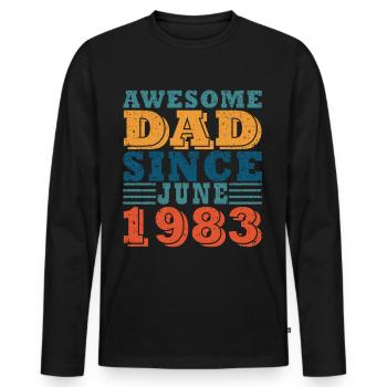 40th Birthday Man 40 Legendary since June 1983 - Men's Premium Organic Long Sleeve Shirt - black - Front - Nico (187cm)