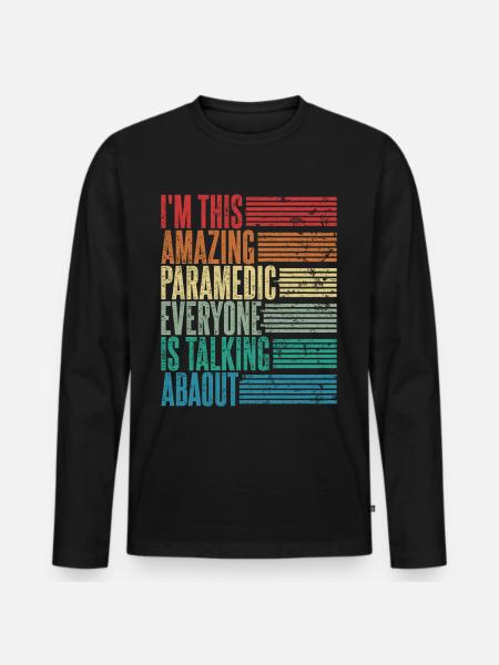 Vintage Paramedic Paramedic Gift Retro - Men's Premium Organic Long Sleeve Shirt - black
