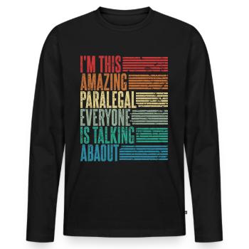 Vintage Rechtsanwaltsfachangestellte Geschenk - Männer Premium Bio Langarmshirt - Schwarz - Vorne - Nico (187cm)