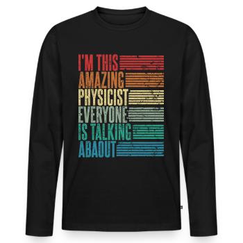 Vintage Physiker Physikerin Geschenk Retro - Männer Premium Bio Langarmshirt - Schwarz - Vorne - Nico (187cm)
