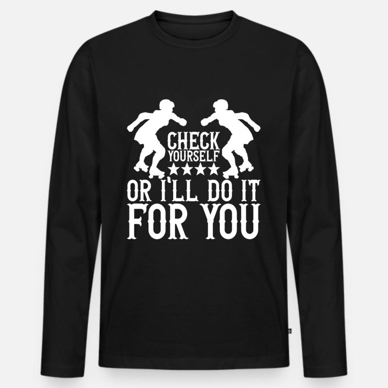 Roller Derby - Männer Premium Bio Langarmshirt - Schwarz