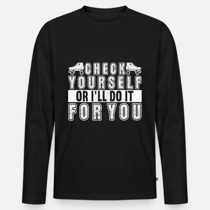 Roller Derby - Männer Premium Bio Langarmshirt - Schwarz