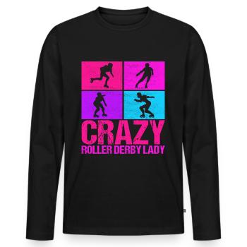 Roller derby - T-shirt manches longues Premium bio Homme - noir - Devant - Nico (187cm)