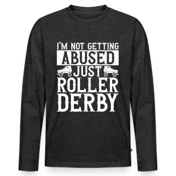 Roller derby - Men's Premium Organic Long Sleeve Shirt - heather anthracite - Front - Nico (187cm)