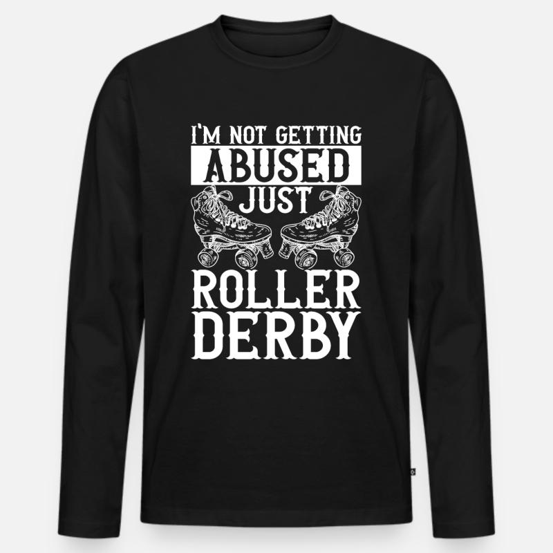 Roller Derby - Männer Premium Bio Langarmshirt - Schwarz