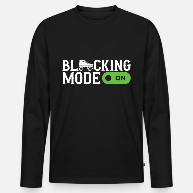 Roller Derby - Männer Premium Bio Langarmshirt - Schwarz