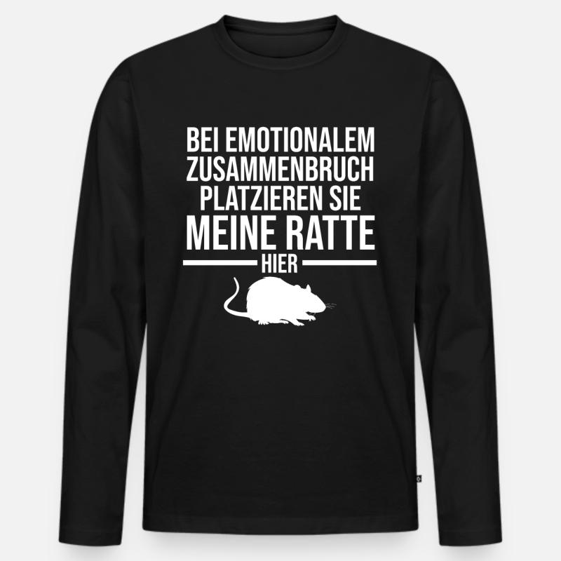 Nagetier Ratte Ratten - Männer Premium Bio Langarmshirt - Schwarz