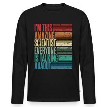 Scientist Scientist Gift Retro - Men's Premium Organic Long Sleeve Shirt - black - Front - Nico (187cm)