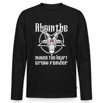 Satan Belzébuth Diable Gothique Pentagramme Mystique - T-shirt manches longues Premium bio Homme - noir - Devant - Nico (187cm)