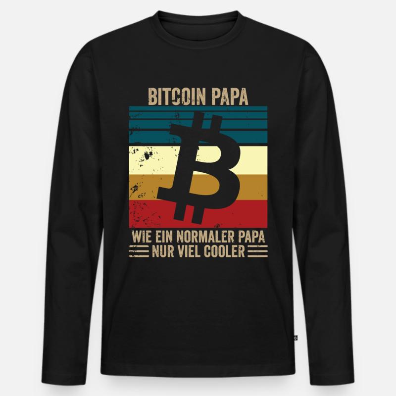 Bitcoin Papa - Männer Premium Bio Langarmshirt - Schwarz