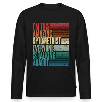 Vintage Optician Optician Gift Retro - Men's Premium Organic Long Sleeve Shirt - black - Front - Nico (187cm)