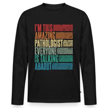 Vintage Pathologe Pathologin Geschenk Retro - Männer Premium Bio Langarmshirt - Schwarz - Vorne - Nico (187cm)