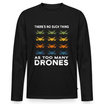 Drohne Drohnen Pilot Geschenk - Männer Premium Bio Langarmshirt - Schwarz - Vorne - Nico (187cm)
