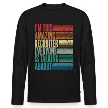 Vintage Anwerber Recruiter Geschenk Retro - Männer Premium Bio Langarmshirt - Schwarz - Vorne - Nico (187cm)