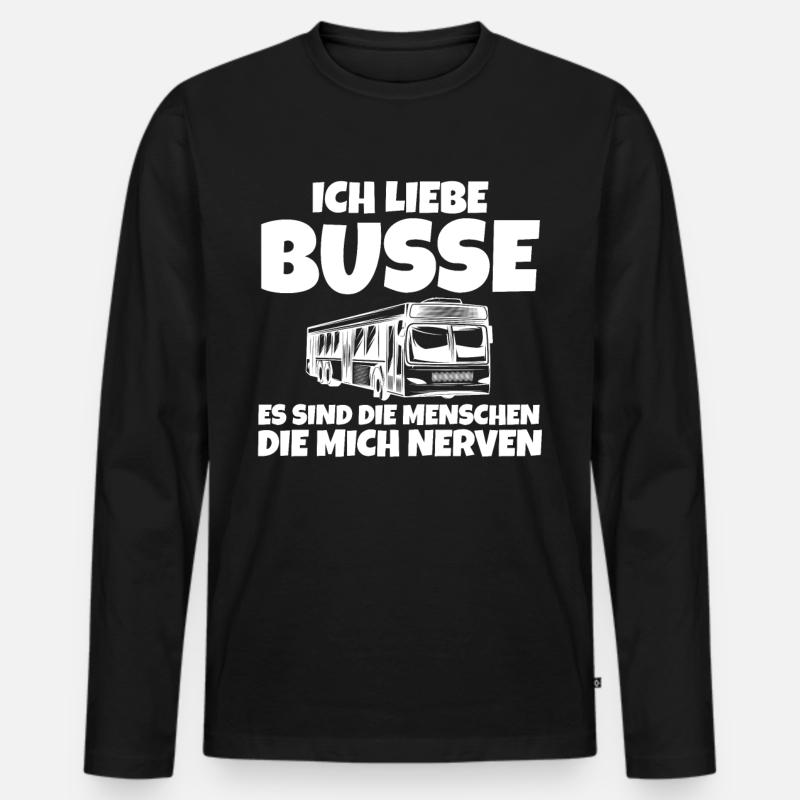 Busfahrer Bus - Männer Premium Bio Langarmshirt - Schwarz