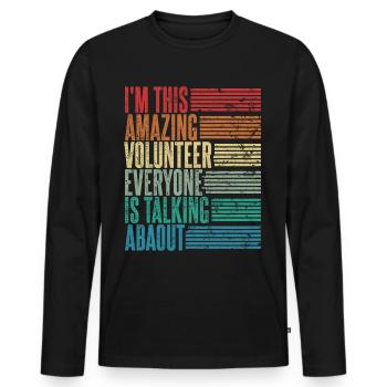 Vintage Volunteer Volunteer Gift Retro - T-shirt manches longues Premium bio Homme - noir - Devant - Nico (187cm)