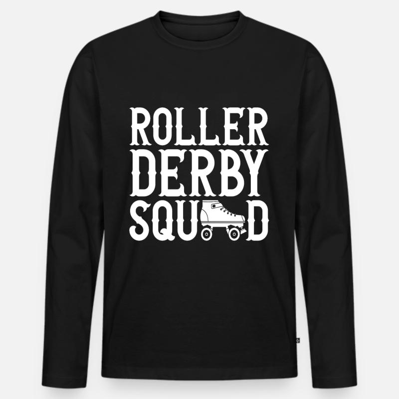 Roller Derby - Männer Premium Bio Langarmshirt - Schwarz