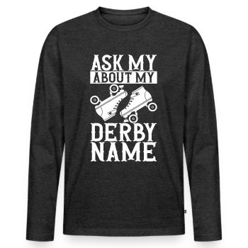 Roller derby - Men's Premium Organic Long Sleeve Shirt - heather anthracite - Front - Nico (187cm)